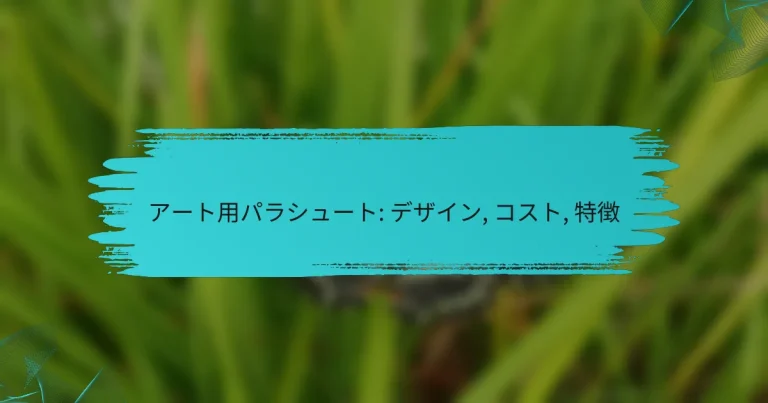 アート用パラシュート: デザイン, コスト, 特徴
