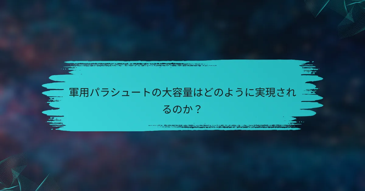 軍用パラシュートの大容量はどのように実現されるのか?