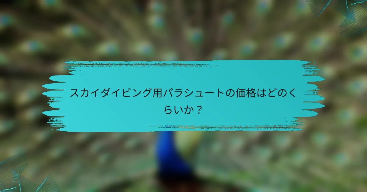スカイダイビング用パラシュートの価格はどのくらいか？