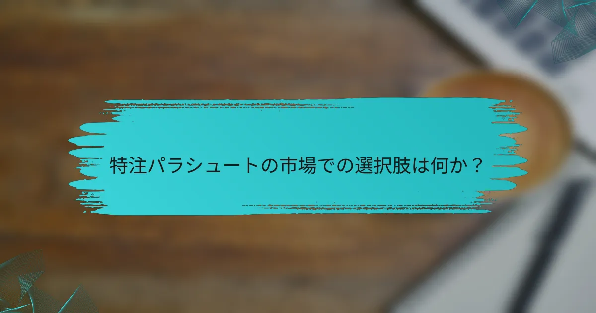 特注パラシュートの市場での選択肢は何か?